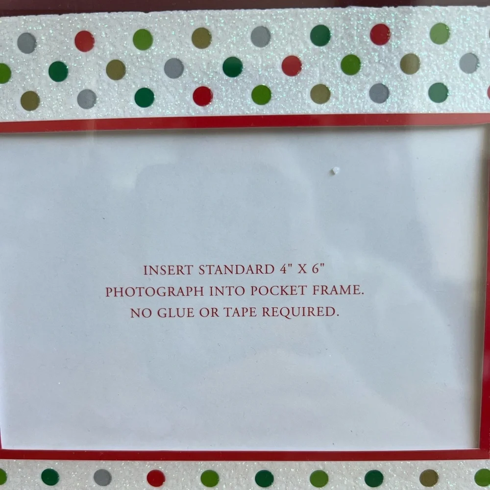 Photo Frame Christmas Cards Glitter Polkadot Box of 15